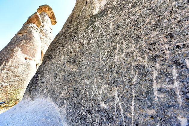 Peribacalarına sprey boya ve çeşitli cisimlerle zarar verdiler