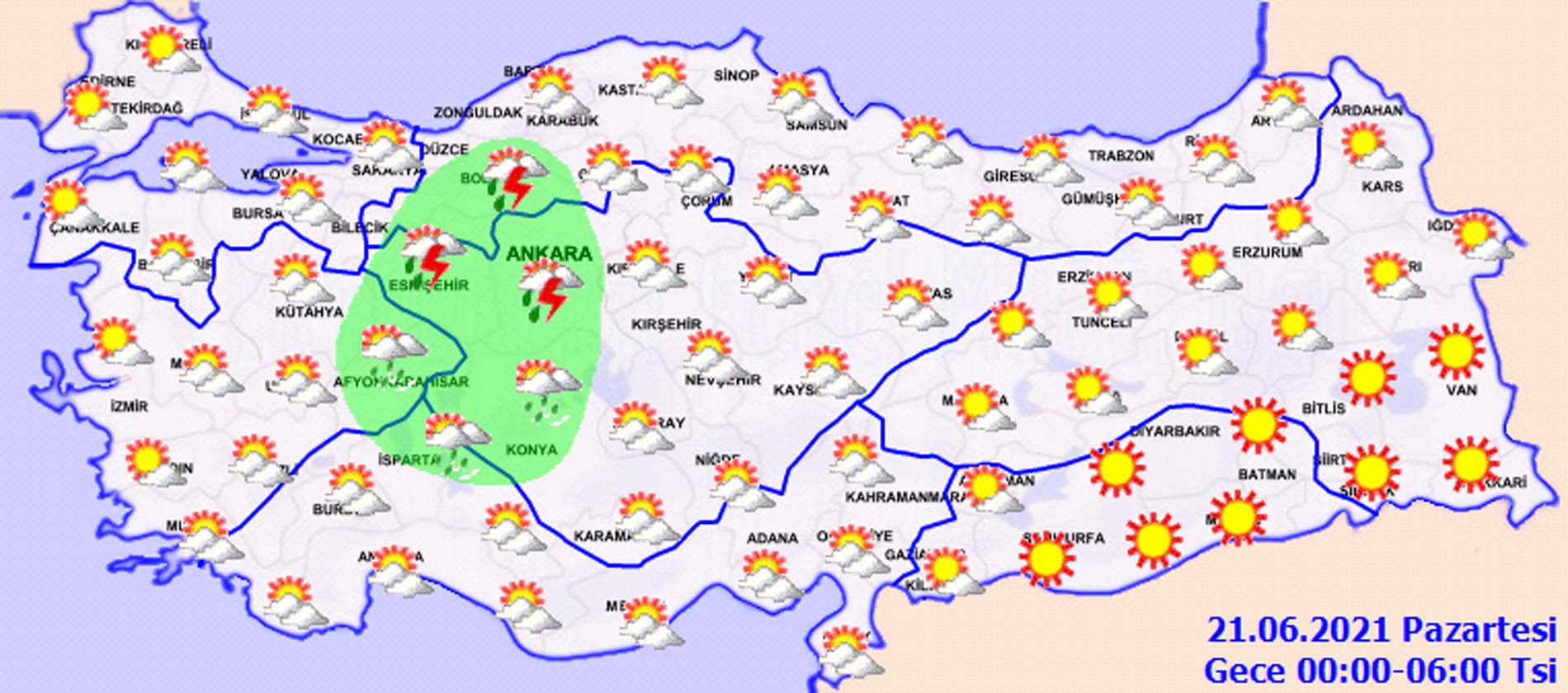 Son dakika | Dikkat: Meteoroloji'den çok sayıda il için sağanak yağmur uyarısı! 20 Haziran 2021 Pazar il il hava durumu