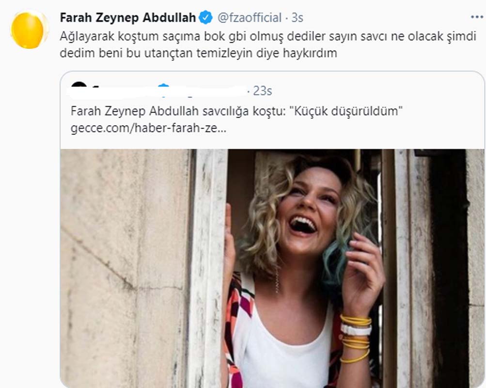 Farah Zeynep Abdullah saçlarıyla ilgili çıkan haberleri tiye aldı: Beni bu utançtan temizleyin