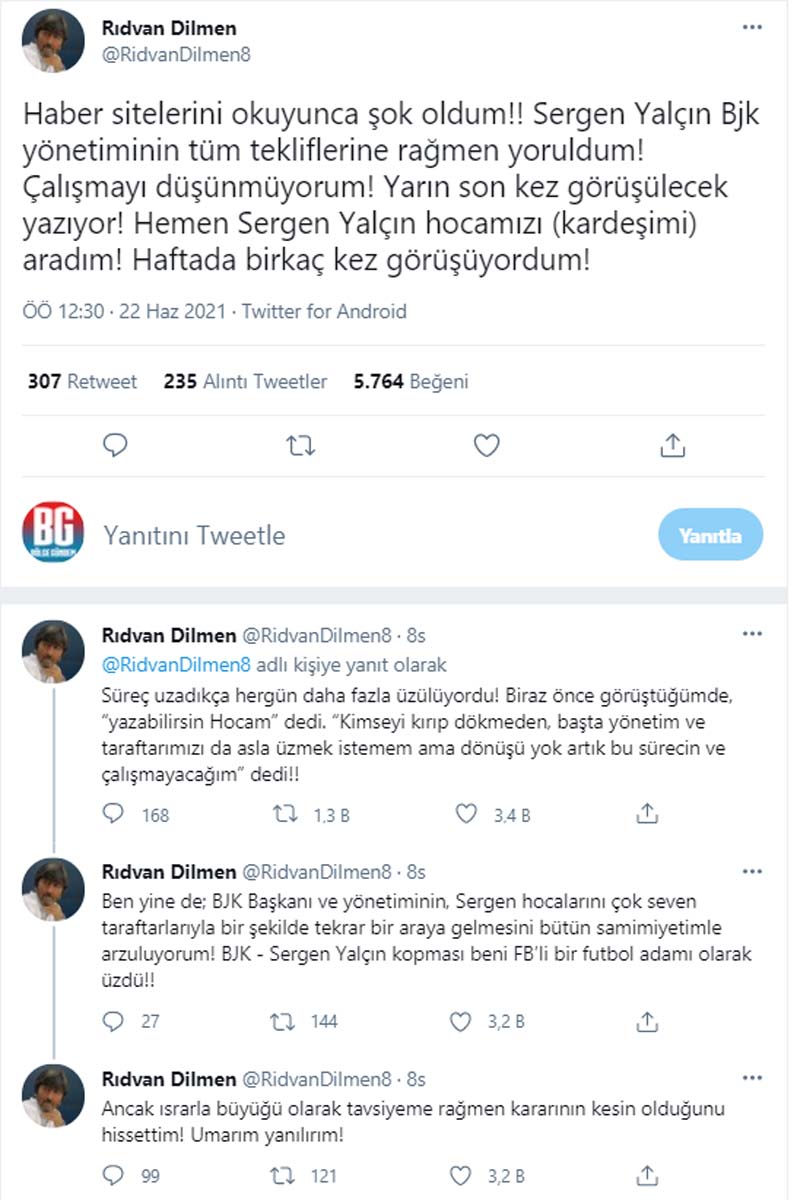 Rıdvan Dilmen yazdı! Sergen Yalçın'dan olay sözler: Dönüşü yok, çalışmayacağım