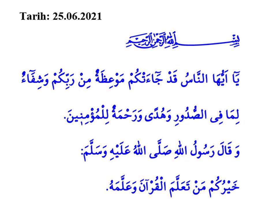 Cuma Hutbesi 25 Haziran 2021! Diyanet İşleri'nin bu haftaki Cuma Hutbesi konusu: Kur'an'ın Manevî İklimiyle Buluşalım