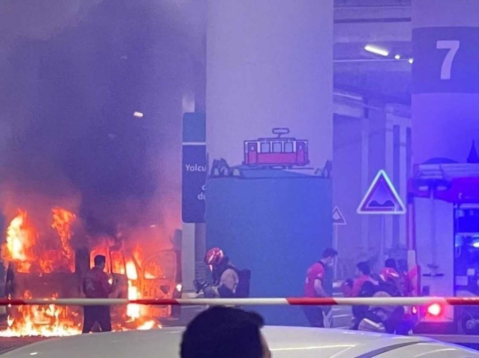 İstanbul Havalimanı'nda korkutan anlar: Alevler içinde kaldı!