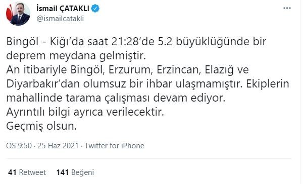 Son dakika | Bingöl'de 5.2 şiddetinde deprem!