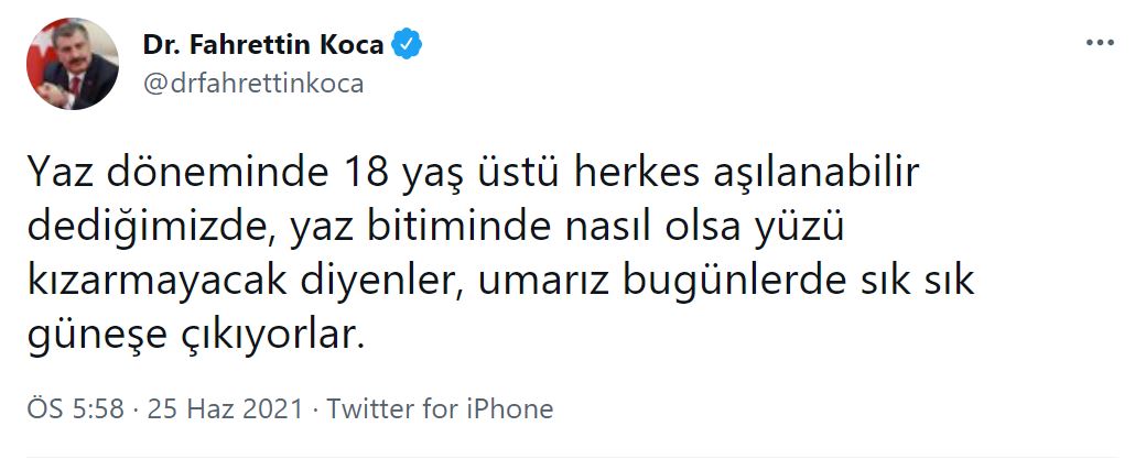 Son dakika | Bakan Koca'dan çarpıcı 'aşı' paylaşımı!