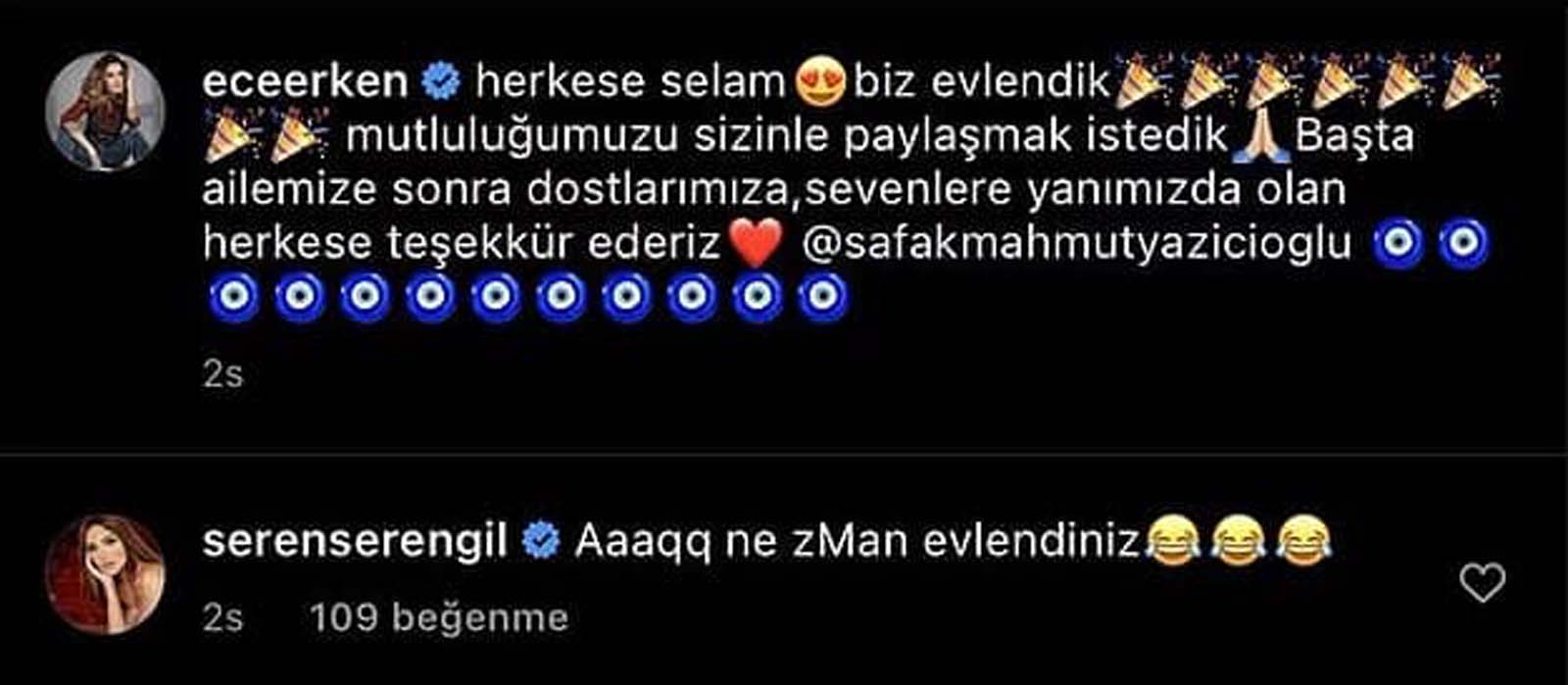Ece Erken'in Şafak Mahmutyazıcıoğlu ile evlenmesine Seren Serengil'den şoke eden yorum!