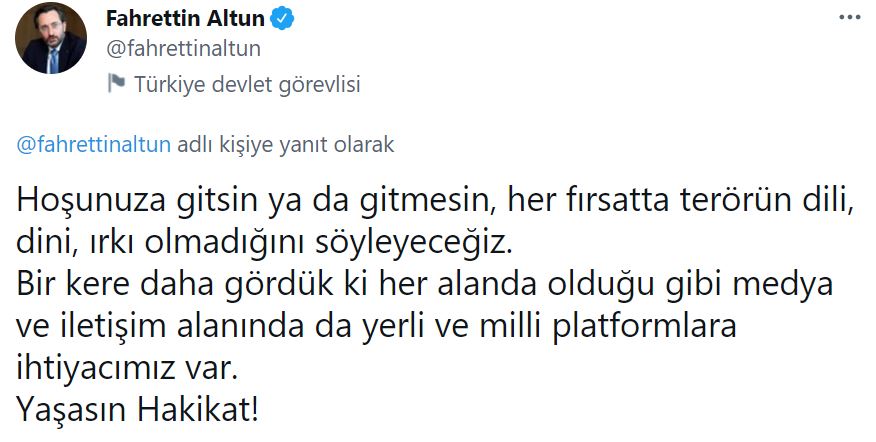 İletişim Başkanı Altun, YouTube'un sansürüne sosyal medyadan tepki gösterdi: Bu riyakarlıktır