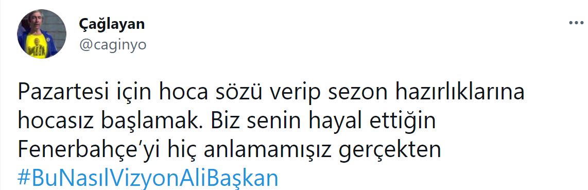 Fenerbahçe taraftarlarından Ali Koç'a tepki: Bu Nasıl Vizyon Ali Başkan!