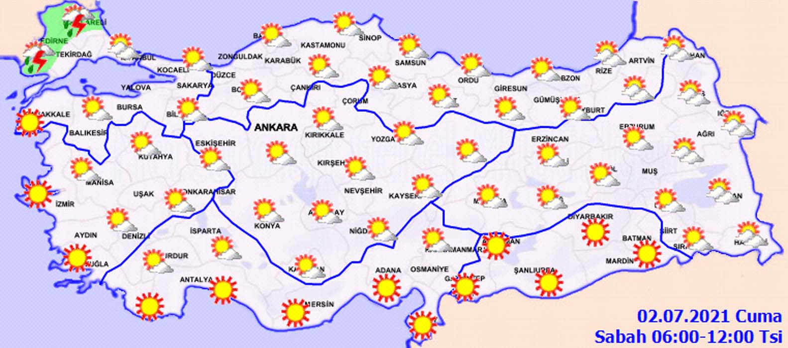 Sıcaklıklar bitti! Kuvvetli yağışlar geliyor! Meteoroloji'den 2 Temmuz Cuma hava durumu uyarısı! Sel, su baskını, dolu yağışına dikkat!