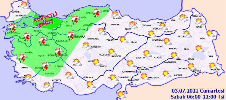 Hafta sonu şiddetli yağmurla başladı! Meteoroloji'den vatandaşlara sel, su baskını ve dolu uyarısı! İşte 3 Temmuz Cumartesi hava durumu