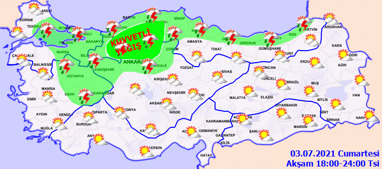 Hafta sonu şiddetli yağmurla başladı! Meteoroloji'den vatandaşlara sel, su baskını ve dolu uyarısı! İşte 3 Temmuz Cumartesi hava durumu