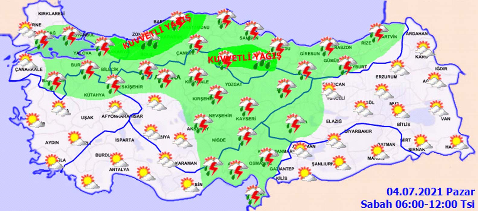 Meteoroloji'den kuvvetli yağış uyarısı! Hava sıcaklıkları 10 derece birden düşecek! İşte 4 Temmuz Pazar hava durumu...