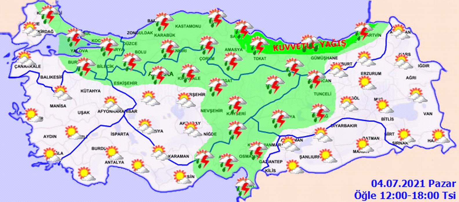Meteoroloji'den kuvvetli yağış uyarısı! Hava sıcaklıkları 10 derece birden düşecek! İşte 4 Temmuz Pazar hava durumu...