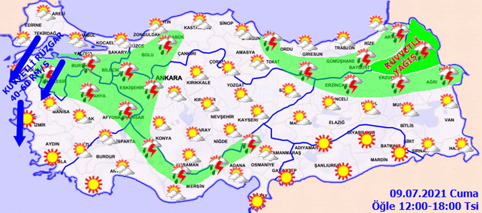 Son dakika: Meteoroloji o illeri saat vererek uyardı! Sağanak yağış ve kuvvetli rüzgar geliyor...