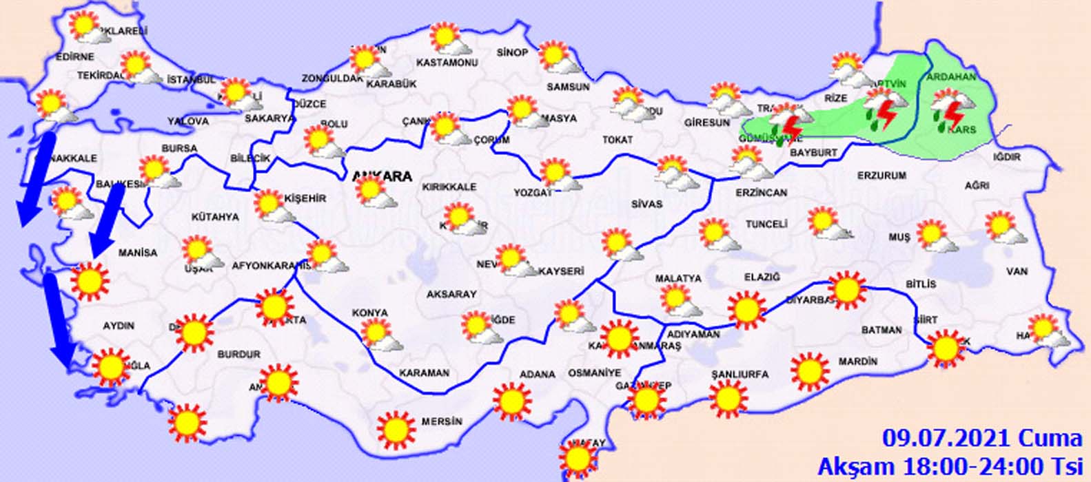 Son dakika: Meteoroloji o illeri saat vererek uyardı! Sağanak yağış ve kuvvetli rüzgar geliyor...