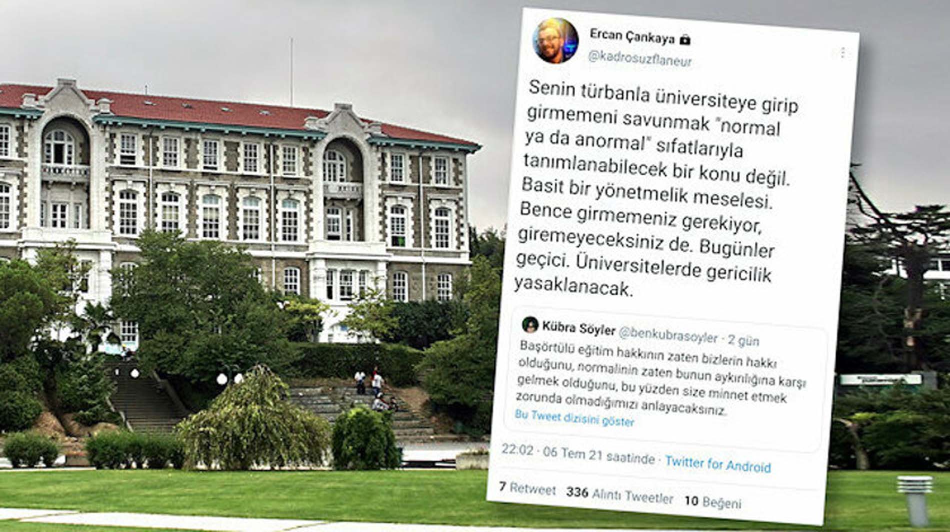 Boğaziçi Üniversiteli Ercan Çankaya'dan baş örtülü kişiye skandal cevap: Bugünler geçici, gericilik yasaklanacak 