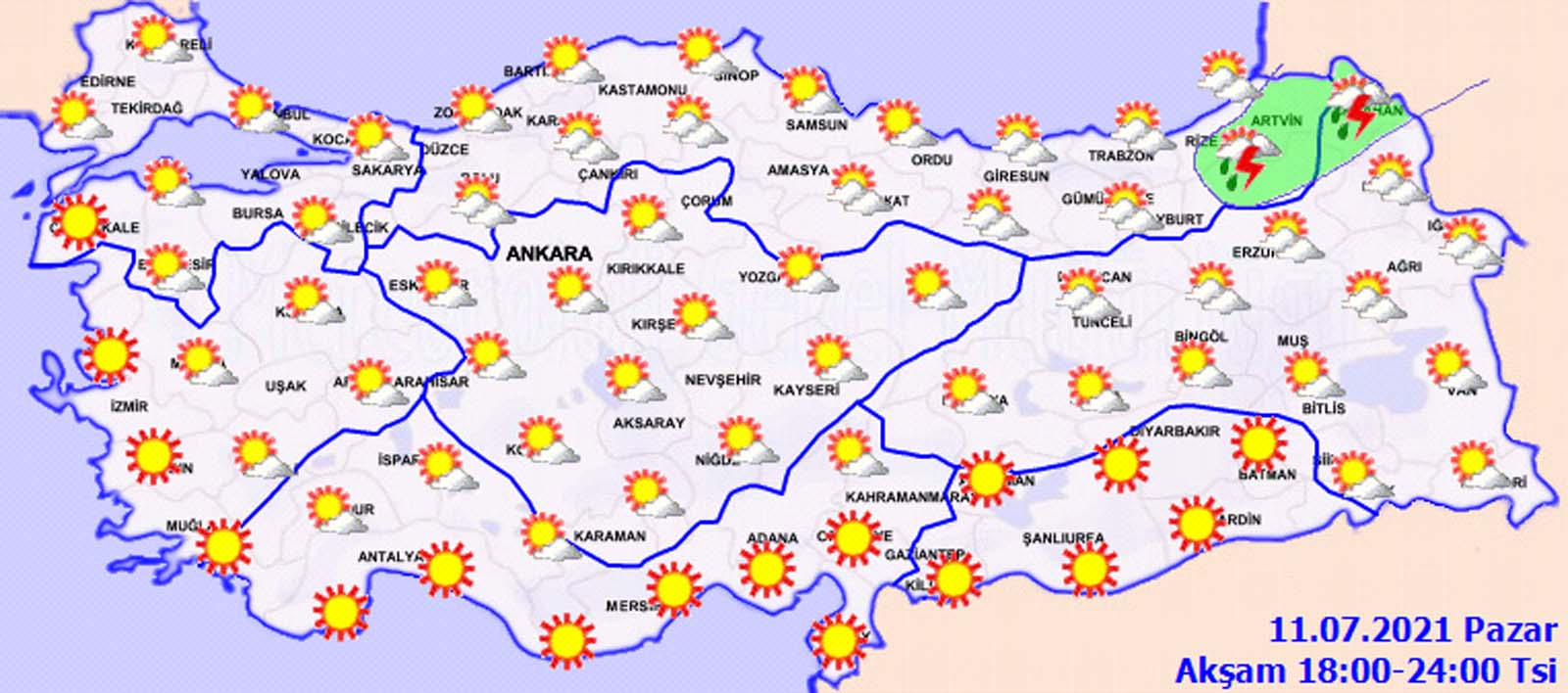 Meteoroloji'den 11 Temmuz Pazar hava durumu uyarısı: Bir çok il sağanak yağışa teslim olacak! Sel, su baskını ve yıldırıma dikkat....