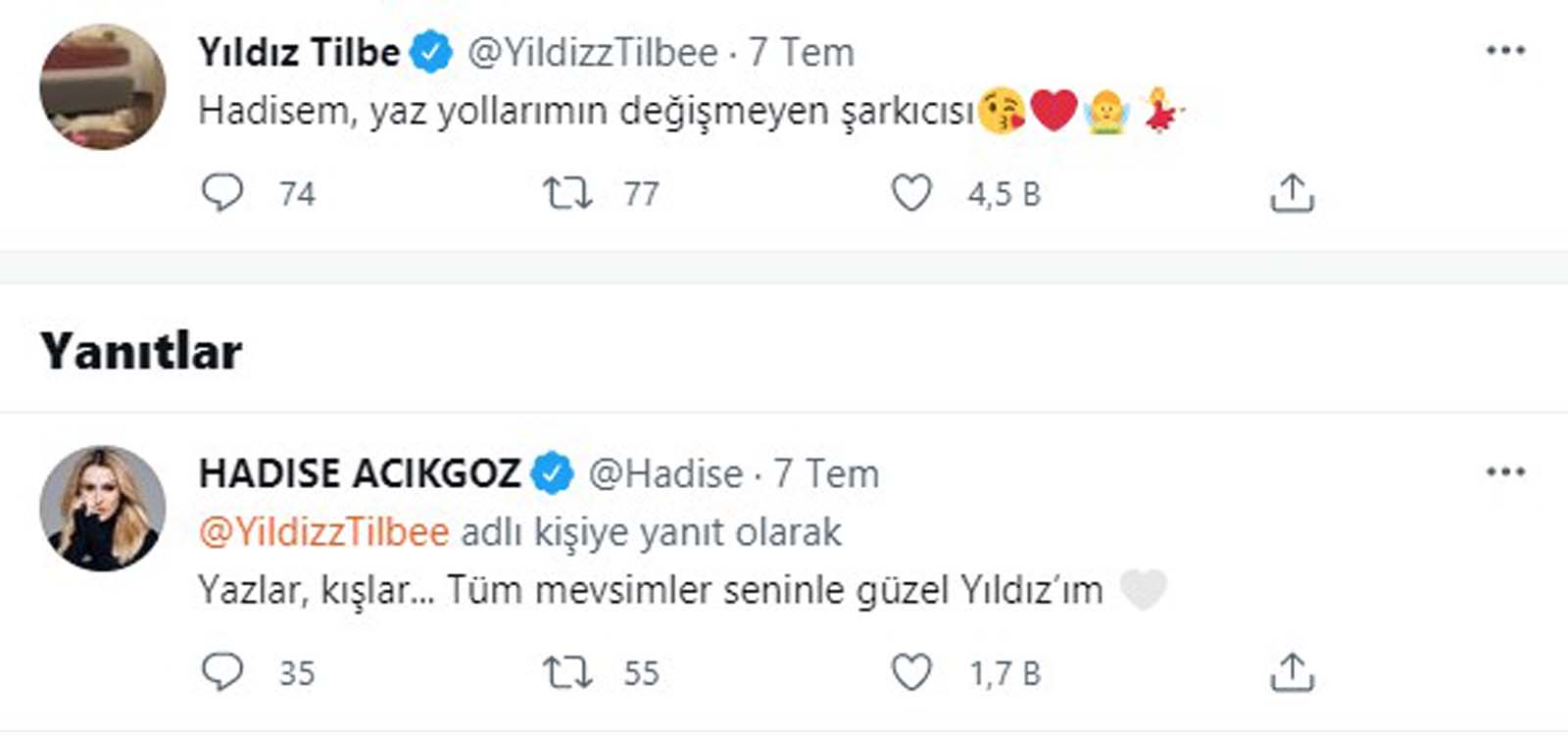 Yıldız Tilbe'den Hadise'ye övgüler! Sadece Hadise'nin şarkılarına tahammül edebiliyorum