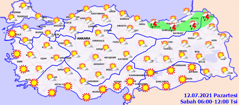 Kavurucu sıcaklar geri döndü: Mevsim normallerinin üzerine çıkacak! | 12 Temmuz Pazartesi hava durumu