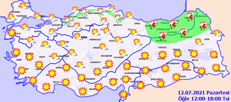 Kavurucu sıcaklar geri döndü: Mevsim normallerinin üzerine çıkacak! | 12 Temmuz Pazartesi hava durumu