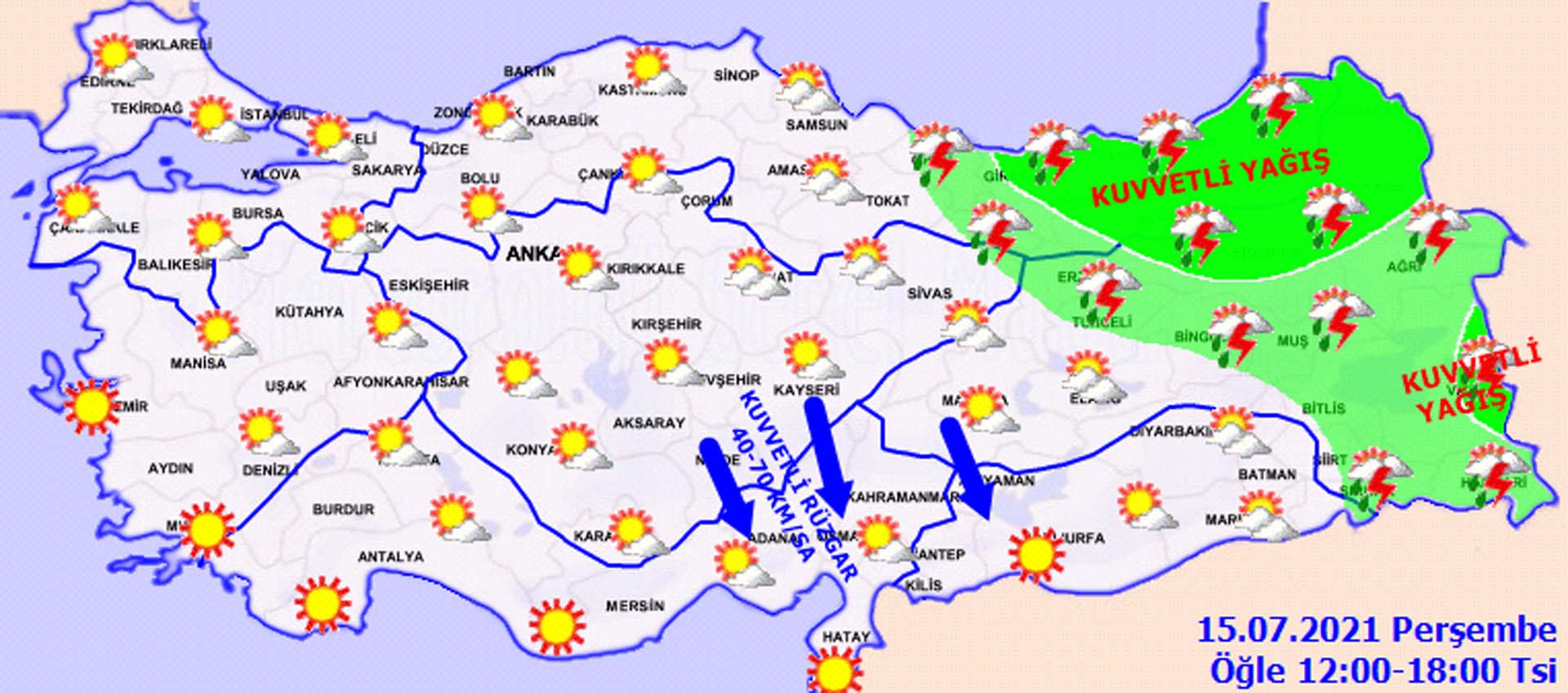 Çok kuvvetli geliyor! Meteoroloji'den o iller için sağanak yağış uyarısı | Hava bugün nasıl olacak 15 Temmuz 2021 Perşembe? 