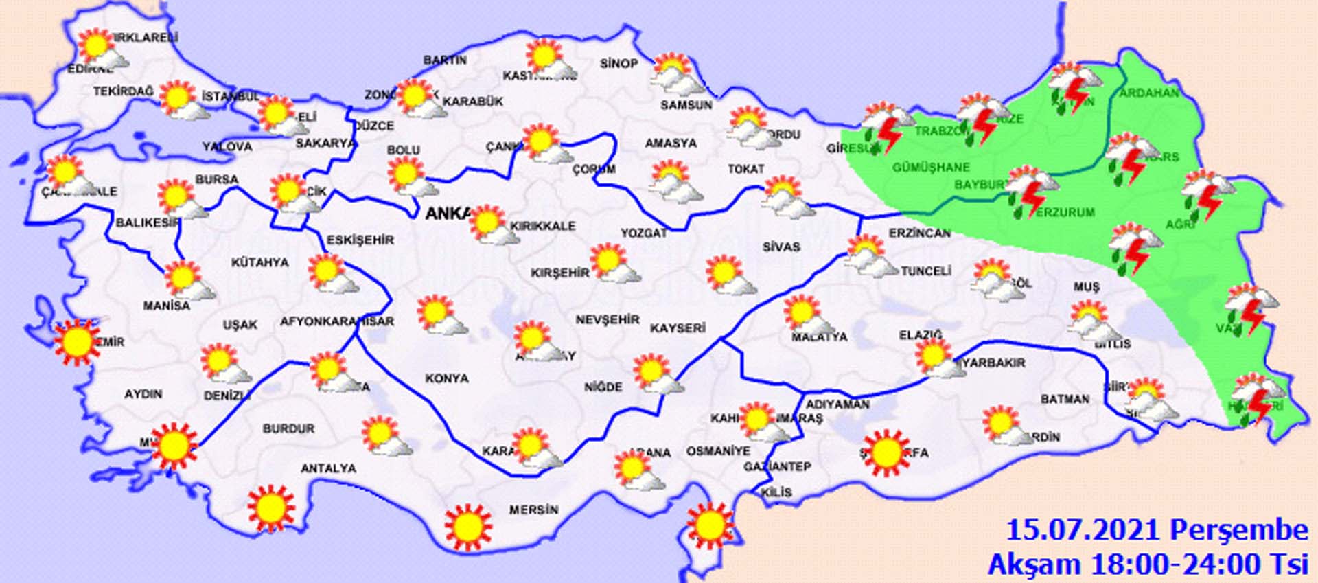 Çok kuvvetli geliyor! Meteoroloji'den o iller için sağanak yağış uyarısı | Hava bugün nasıl olacak 15 Temmuz 2021 Perşembe? 