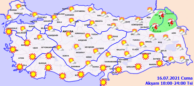 Kavurucu sıcaklar sürüyor! Meteoroloji Genel Müdürlüğü duyurdu: Sıcaklıklar 2 - 4 derece artacak! İşte 16 Temmuz Cuma hava durumu