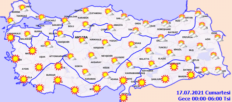 Kavurucu sıcaklar sürüyor! Meteoroloji Genel Müdürlüğü duyurdu: Sıcaklıklar 2 - 4 derece artacak! İşte 16 Temmuz Cuma hava durumu