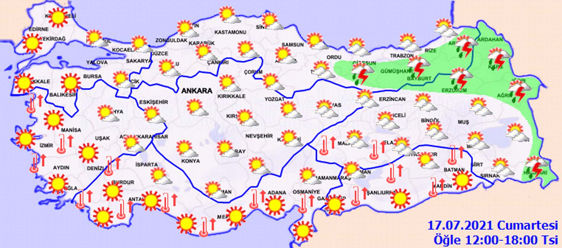 Dışarı çıkarken bir kez daha düşünün! Sıcak havalar o illeri kasıp kavuracak! Hava bugün nasıl olacak 17 Temmuz 2021 Cumartesi?