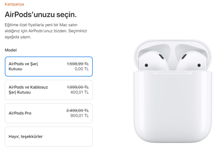 Apple okula dönüş kampanya hediyesi 2021