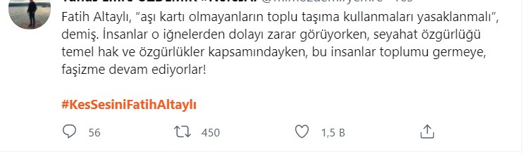 Aşı olmayanlara kısıtlama uygulansın dedi, tepkilerin hedefi oldu #KesSesiniFatihAltaylı