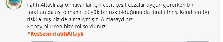 Aşı olmayanlara kısıtlama uygulansın dedi, tepkilerin hedefi oldu #KesSesiniFatihAltaylı