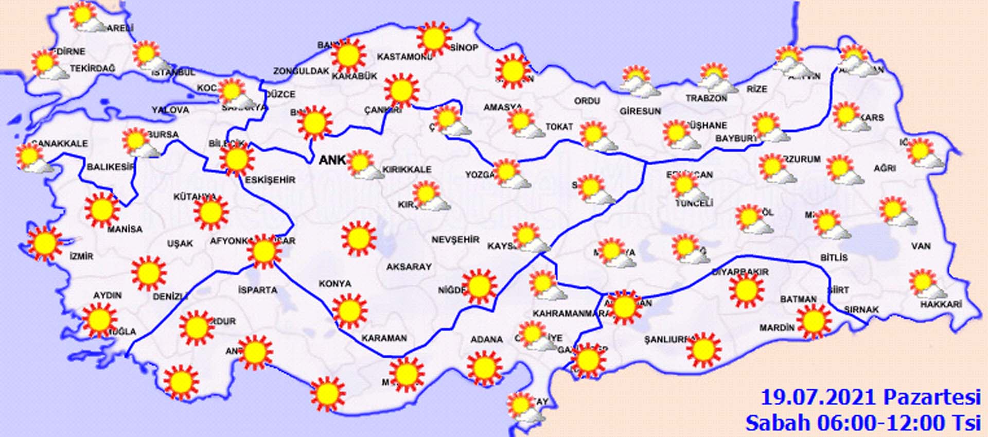 Dışarı çıkarken iki kez düşünün! Arife gününde yağmur yok, sıcak havalar bunaltacak! Hava bugün nasıl olacak 19 Temmuz 2021?