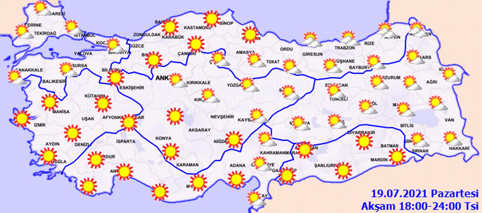 Dışarı çıkarken iki kez düşünün! Arife gününde yağmur yok, sıcak havalar bunaltacak! Hava bugün nasıl olacak 19 Temmuz 2021?