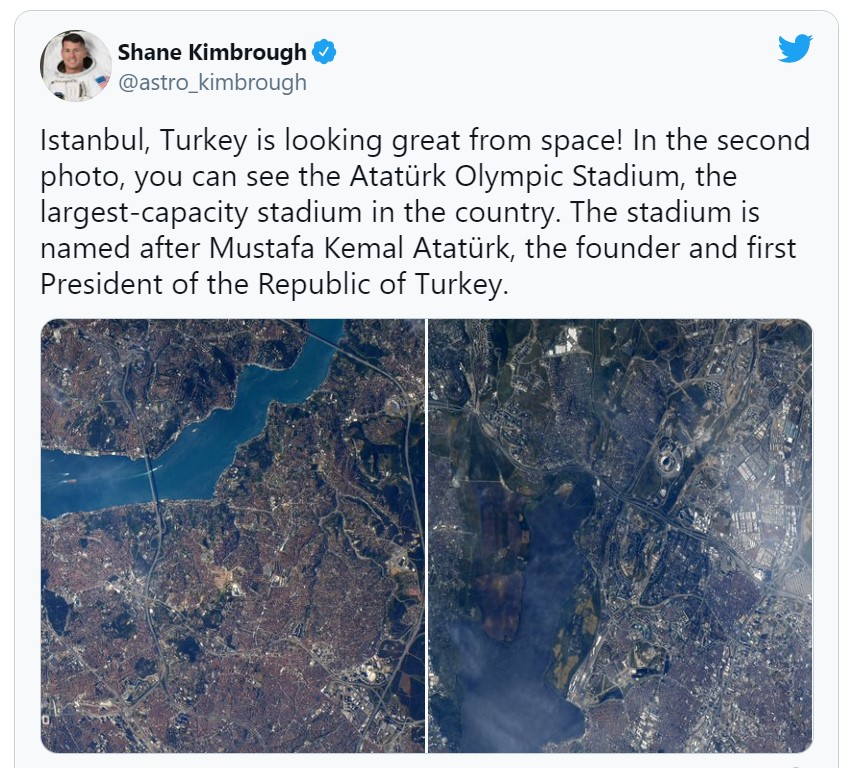 NASA astronotundan İstanbul ve Atatürk paylaşımı Türkiye uzaydan harika görünüyor