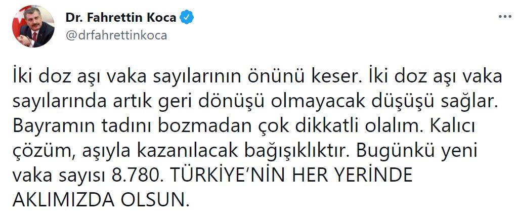 Son dakika | Bakan Koca'dan flaş açıklama: Bayramın tadını bozmadan...