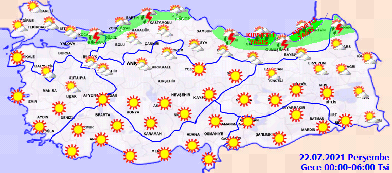 Meteoroloji il il uyardı: Beklenen yağmurlar geliyor! İşte bayramın ikinci günü, 21 Temmuz Çarşamba hava durumu...