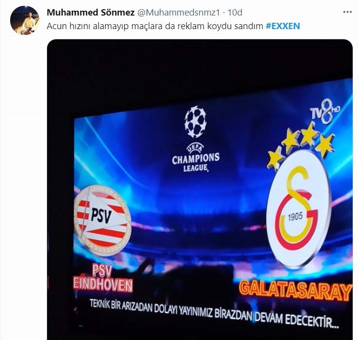 PSV - Galatasaray maçının yayını gitti | Sosyal medyada alay konusu oldu