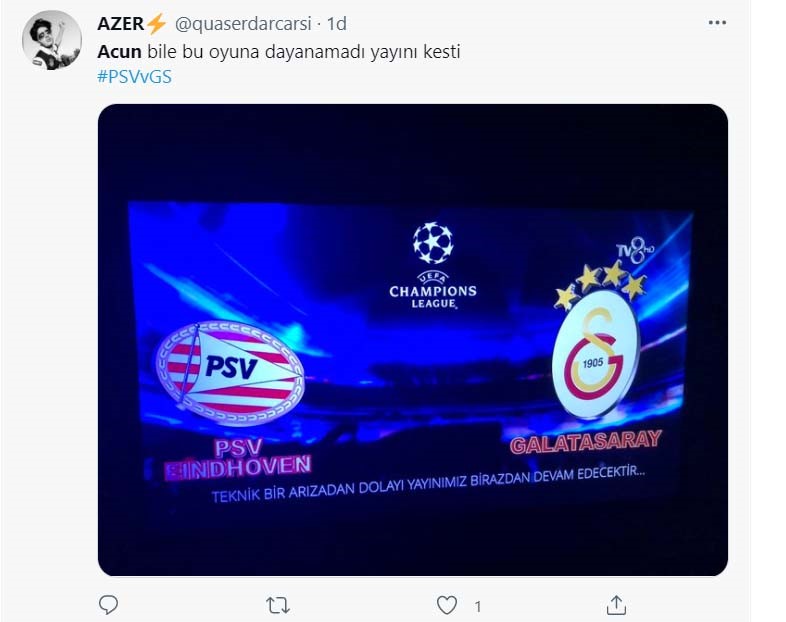 PSV - Galatasaray maçının yayını gitti | Sosyal medyada alay konusu oldu