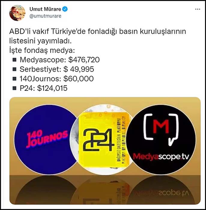Medyascope'un kurucusu Ruşen Çakır'ın Amerikan vakfından 4 yılda 476 bin 720 dolar fon aldığı ortaya çıktı!