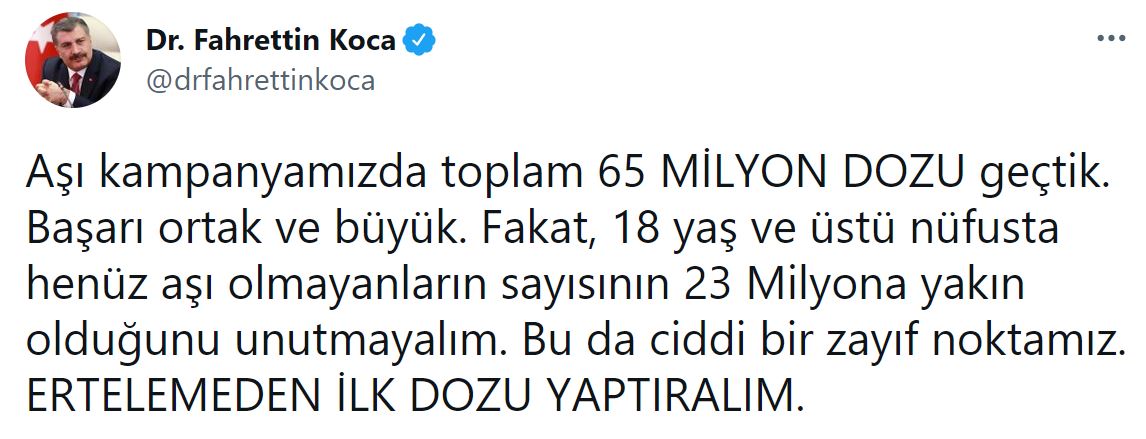 Son dakika | Bakan Koca'dan flaş açıklama! '23 Milyona yakın olduğunu unutmayalım' diyerek uyardı