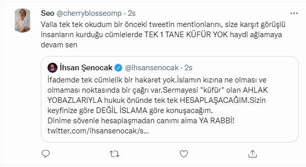 İhsan Şenocak'tan tepki çeken paylaşım!