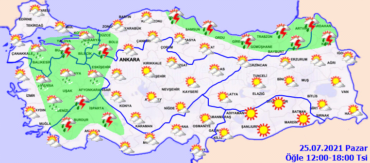 Sıcaktan bunalanlara müjde! O iller için gök gürültülü sağanak yağış uyarısı! İşte il il hava durumu