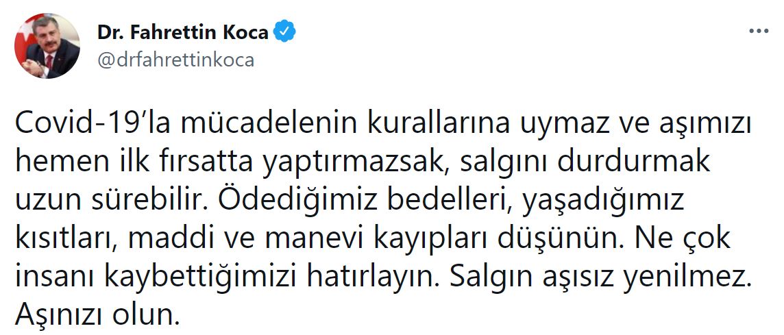 Son dakika | Bakan Koca'dan flaş paylaşım!