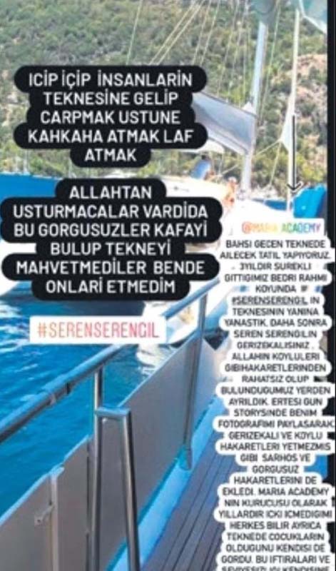 Seren Serengil, sosyetik isim Maria Maksymenko ile denizin ortasında tartıştı! Allah'ın köylüleri!