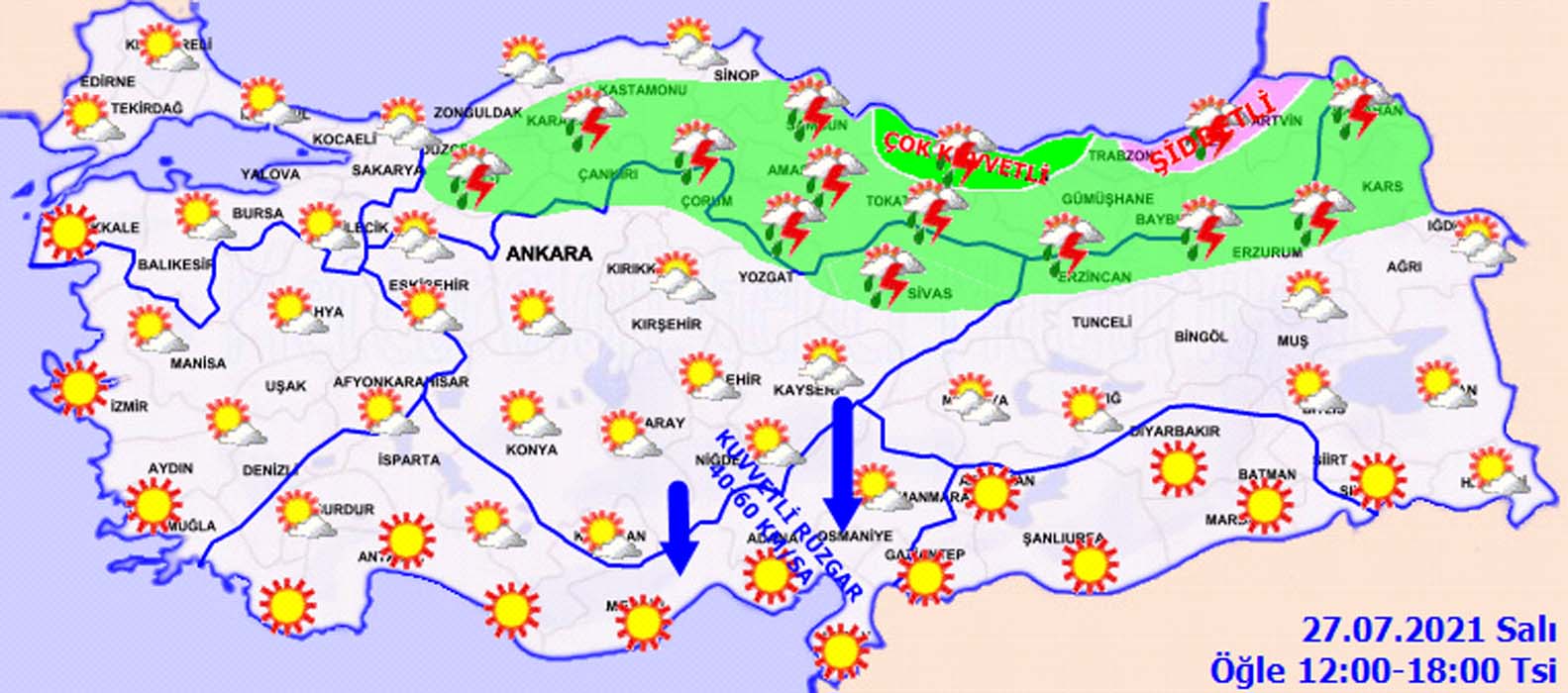 27 Temmuz Salı İstanbul, İzmir, Ankara hava durumu: Bugün hava nasıl olacak? Sağanak yağış ve kuvvetli rüzgar uyarısı