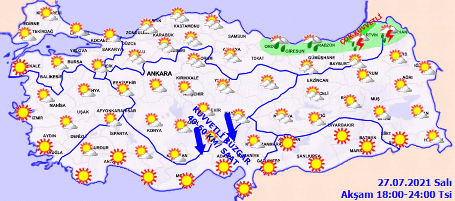 27 Temmuz Salı İstanbul, İzmir, Ankara hava durumu: Bugün hava nasıl olacak? Sağanak yağış ve kuvvetli rüzgar uyarısı