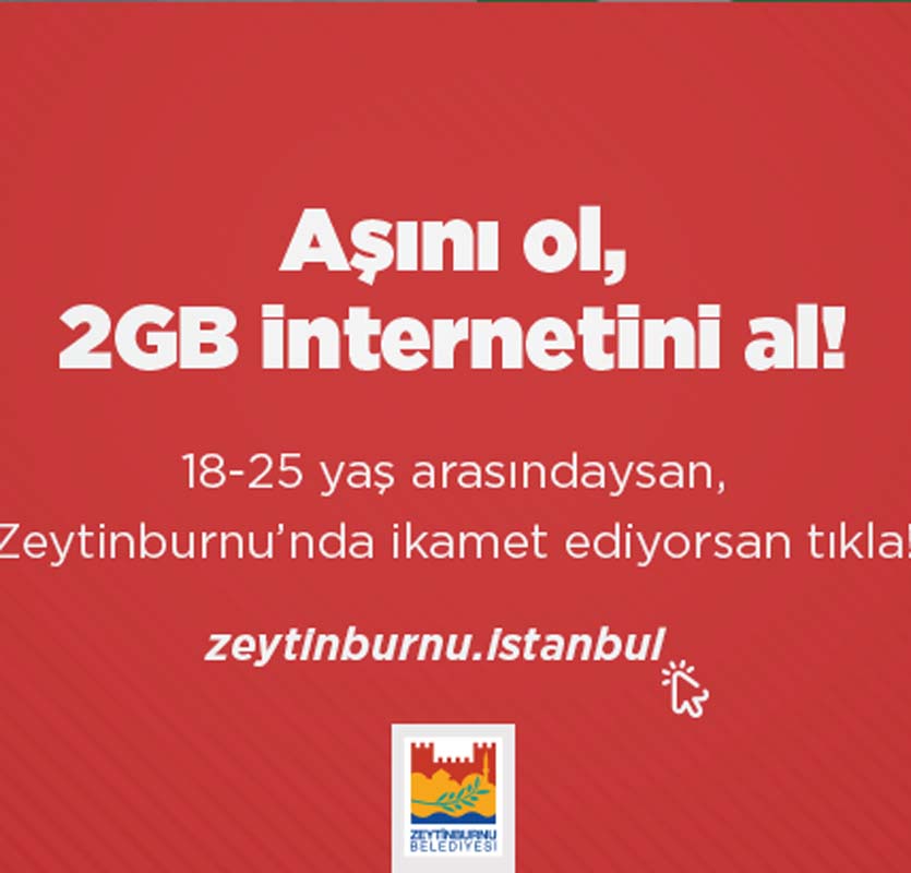 Zeytinburnu Belediyesi'nden aşı olan gençlere 2 GB internet hediyesi