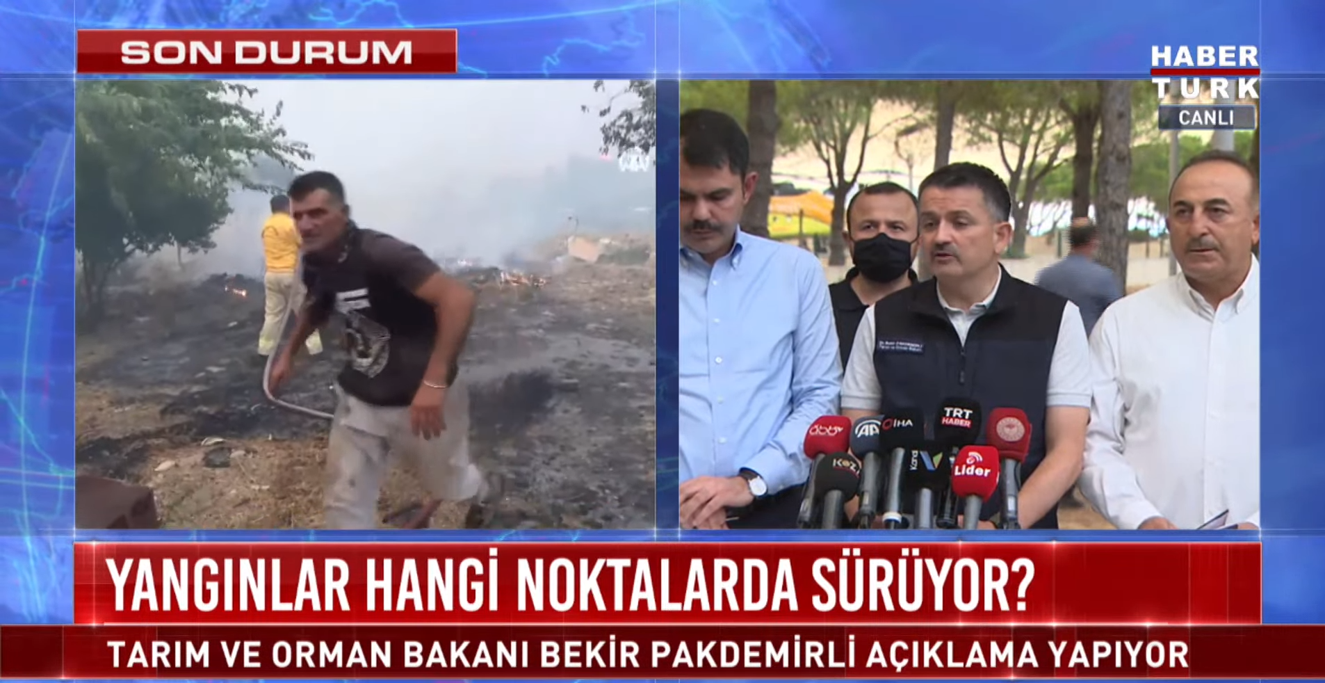 Son dakika | Orman yangınları hakkında Bakanlar Pakdemirli, Kurum ve Çavuşoğlu Antalya'da açıklamada bulundu