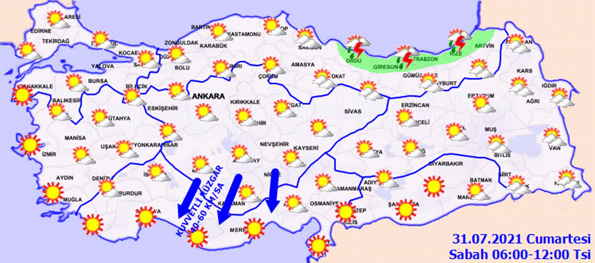 Meteoroloji uyardı: Üç bölgede sıcaklıklar kavuracak, 10 ilde sağanak yağış var! Hava bugün nasıl olacak 31 Temmuz 2021 Cumartesi?
