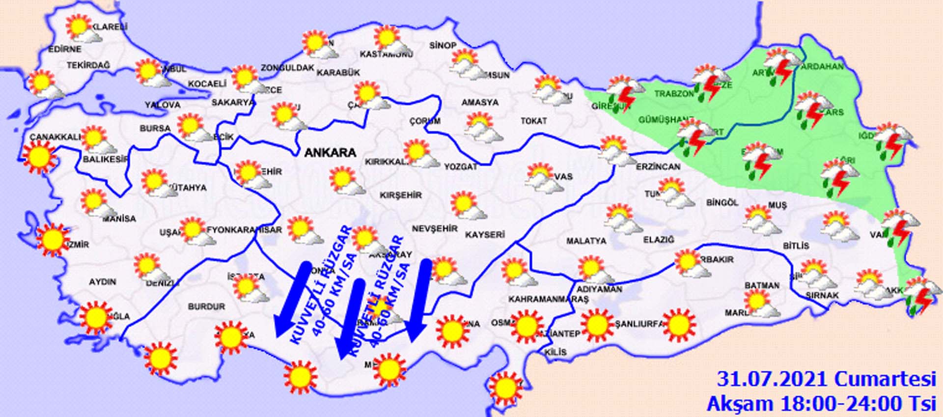 Meteoroloji uyardı: Üç bölgede sıcaklıklar kavuracak, 10 ilde sağanak yağış var! Hava bugün nasıl olacak 31 Temmuz 2021 Cumartesi?